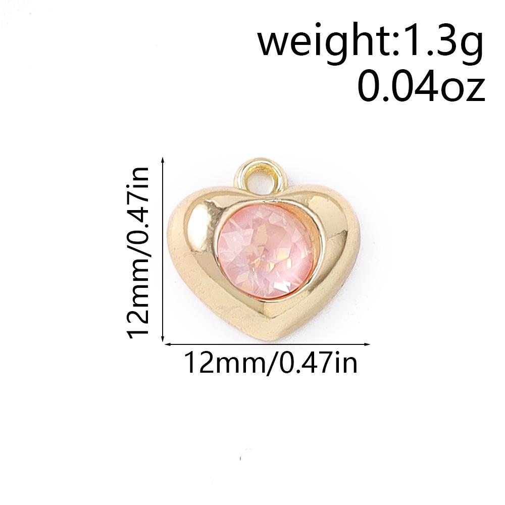 5pcs Exquistite Crystal Zircon Love Heart Charms Pendants for Making Necklace Earrings Bracelet DIY Handmade Jewelry Accessories