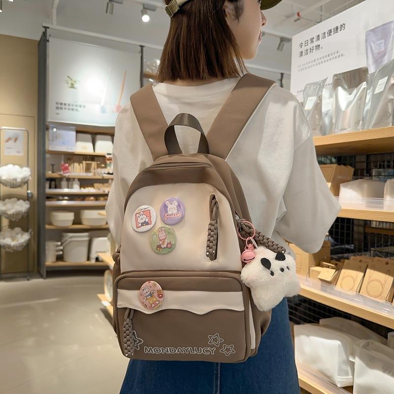 Simple and Versatile Student Backpack Summer New Girls Lightweight Schoolbag College Students Class Outing Backpack