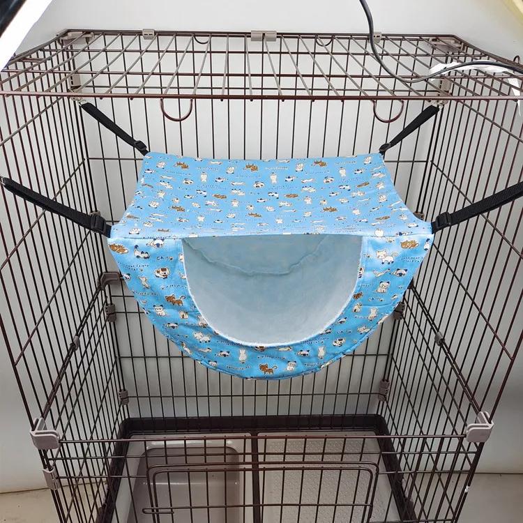 

Double Layer Pet Cat Hammock Hanging Bed for Cage Breathable Canvas Cat Nest Swing Mat for Small Dogs Cats