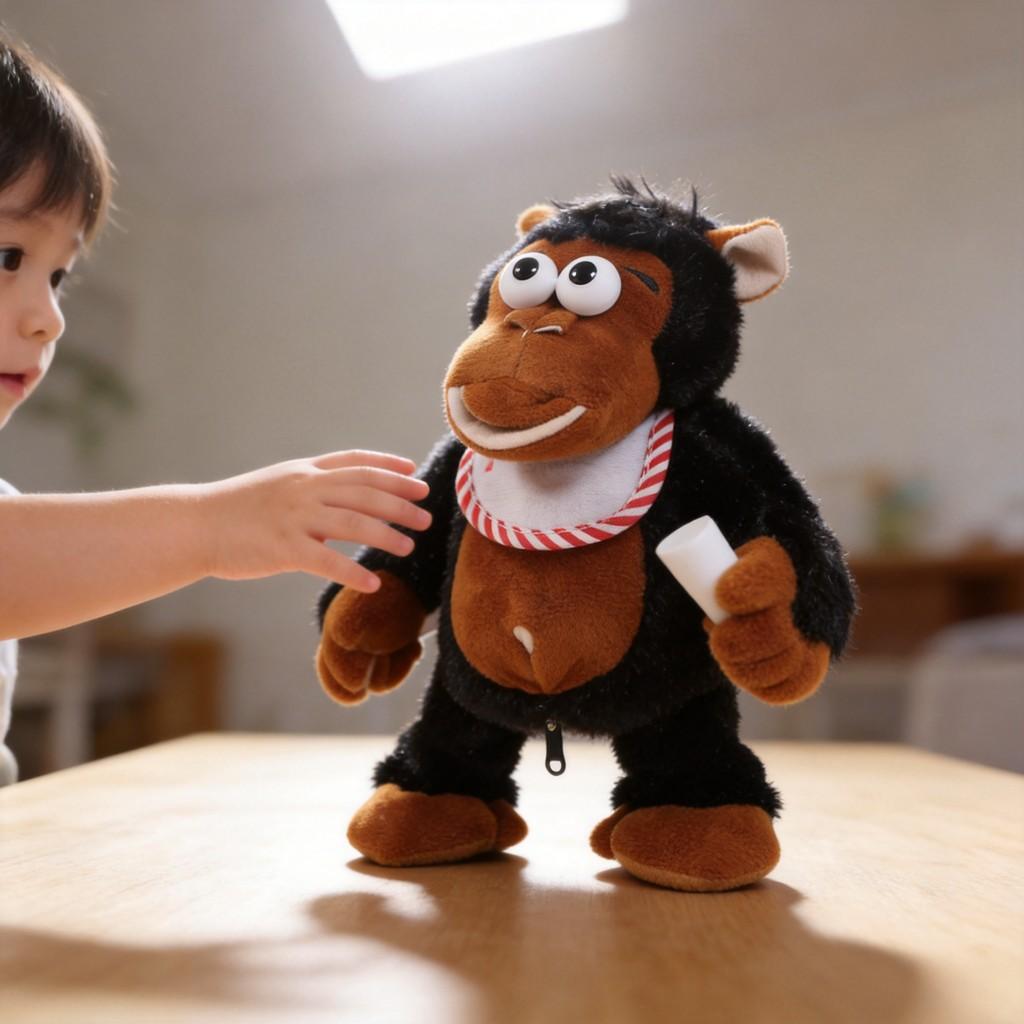 Cartoon Ape Soft Toy With Magnetic Control For Sensory And Motor Skills Development