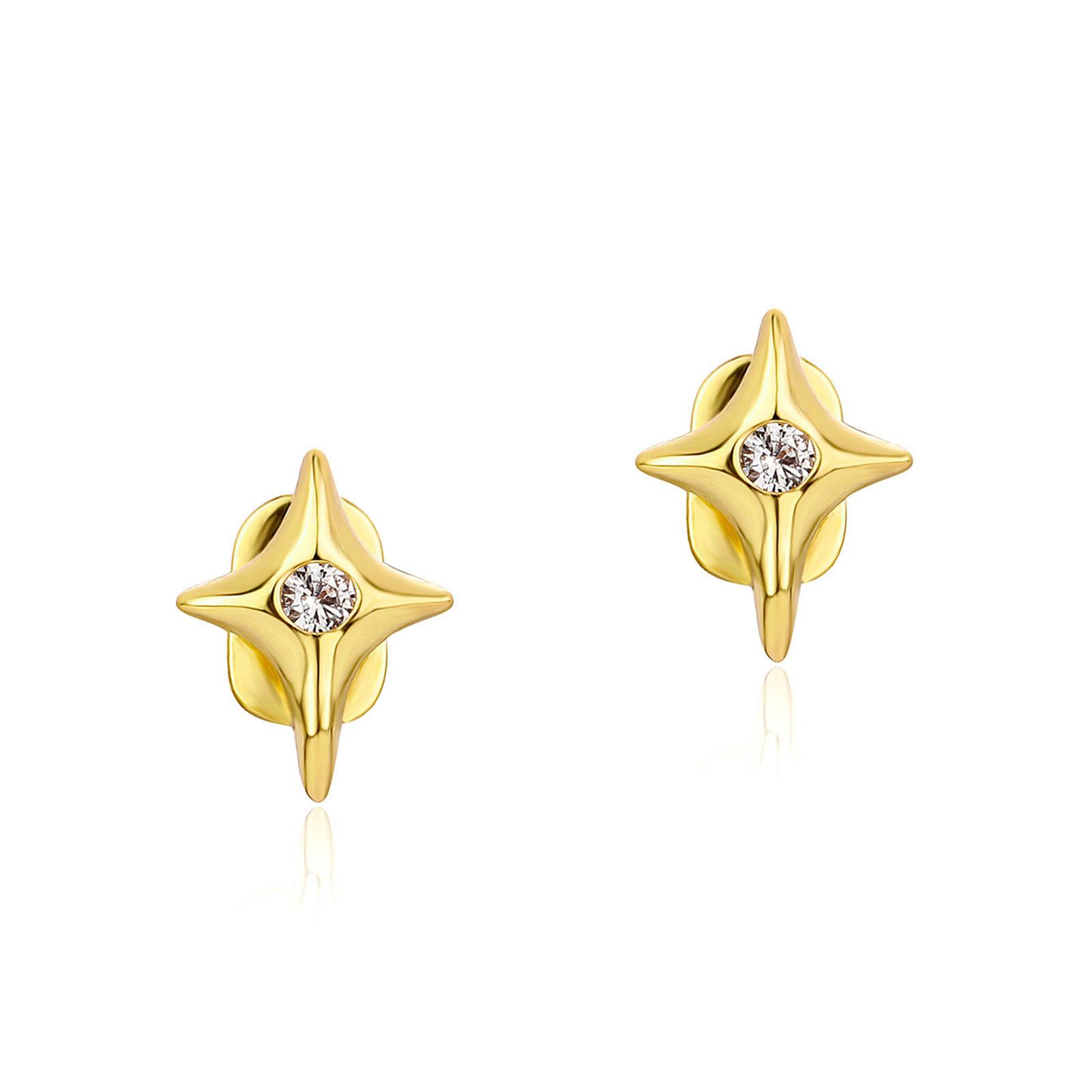 

1Pcs Single Teeth Grills with Four-pointed Star Shiny Rhinestones Tooth Grillz Cap Body Jewelry for Stage Perfomance Accessory золотой