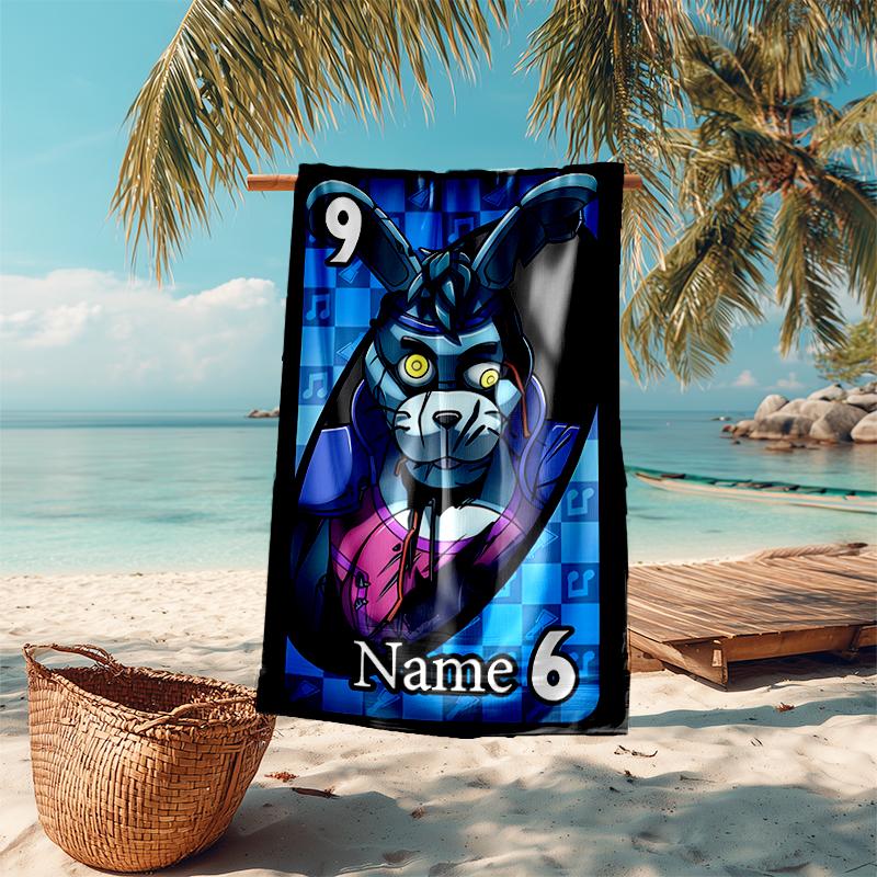 Personalized Customized Proof Beach Towel with Five Nights At Freddy's Pattern - Soft, Absorbent, Quick-drying, Perfect Swimming, Camping&bathing