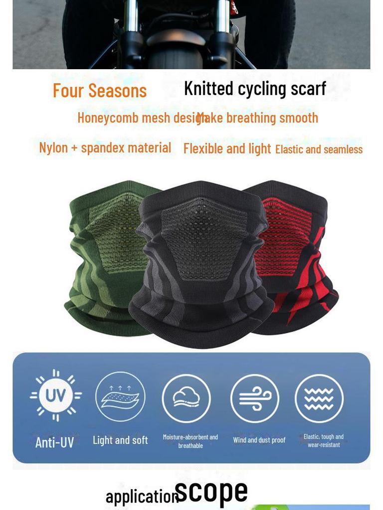 Four-Season Cycling Mask: Sunscreen, Windproof, Warm Ear Protection & Breathable Knitted Neckband