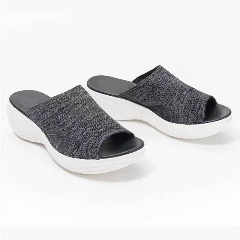 Summer New Large Size Slippers Women Wish Fish Mouth Mesh Breathable Women Outside Slippers