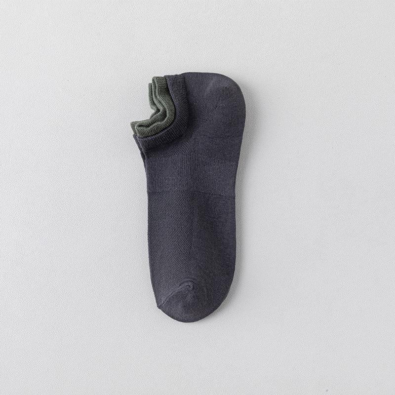 Men's Summer Thin Cotton Deodorant Sweat Absorbing Low Top Mesh Breathable Short Tube Boat Socks