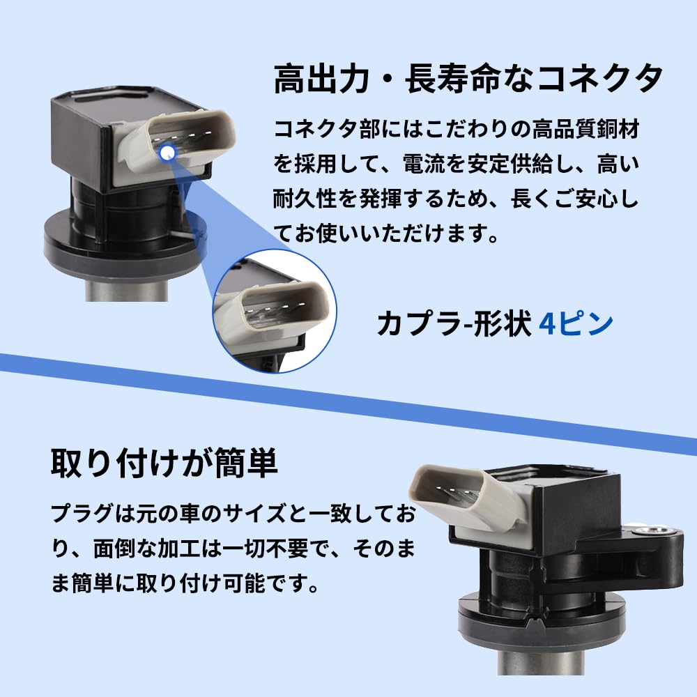 Lwope Car Ignition Coil Set Compatible with Daihatsu Tanto LA600S Hijet S201P Esse L245S Move LA150S Wake Mira LA300S and Toyota Pixis Van S321M High