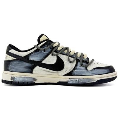 Dunk Suixin, Mysterious Pharaoh Coverage Cushioning Low Top Skateboard Shoes Unisex Black White HF5441-100(Team45- )