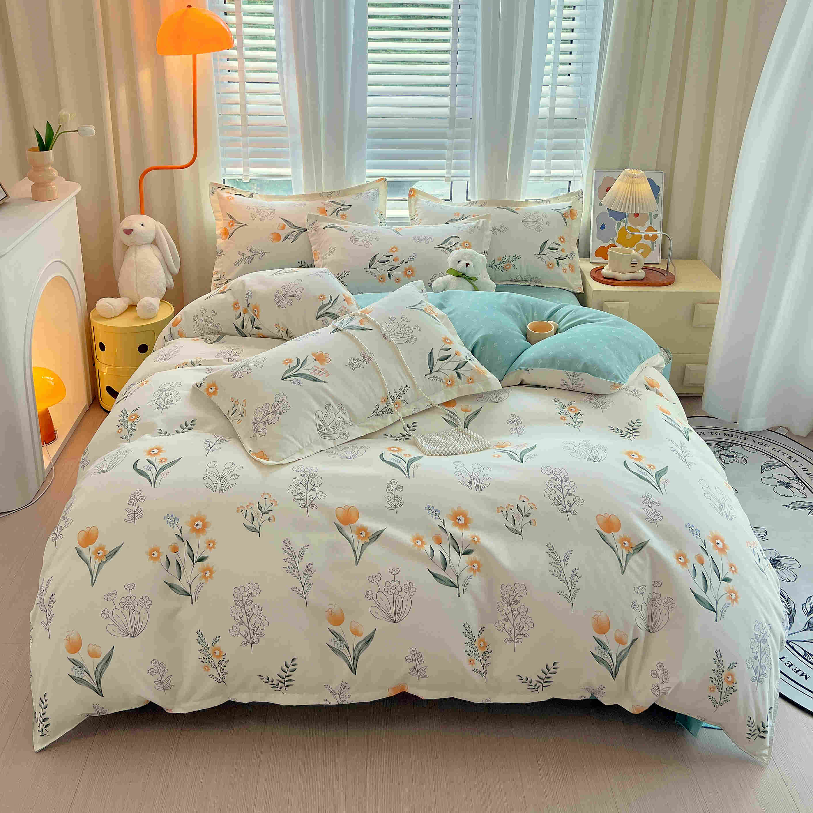 

3/4 шт. Роскошный Цветочный Комплект Пододеяльников Серый Винтажный Растение Цветок Отель Односпальное Двуспальное Постельное Белье Взрослая Спальня Королева Чехлы для Одеяла Flat Bed Sheet&150x200cm 3pcs set