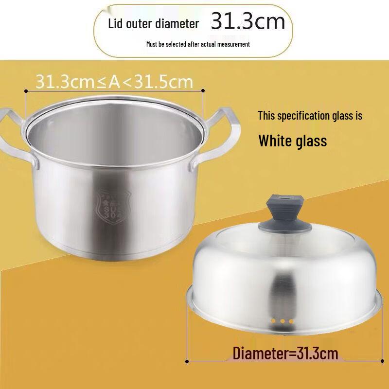 Heightened Universal Stainless Steel and Glass Pot Lid