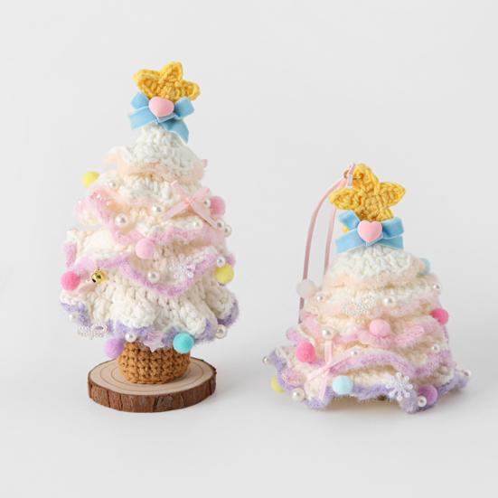 Christmas Tree Ornament Colorful Multi-Layered Crochet Christmas Tree Decoration