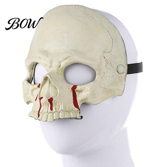Realistic Dripping Blood Mask Halloween Skeleton Mask, Scary with Side Clip, Lightweight Bone Skull for Haunted House Cosplay Masquerade Parties