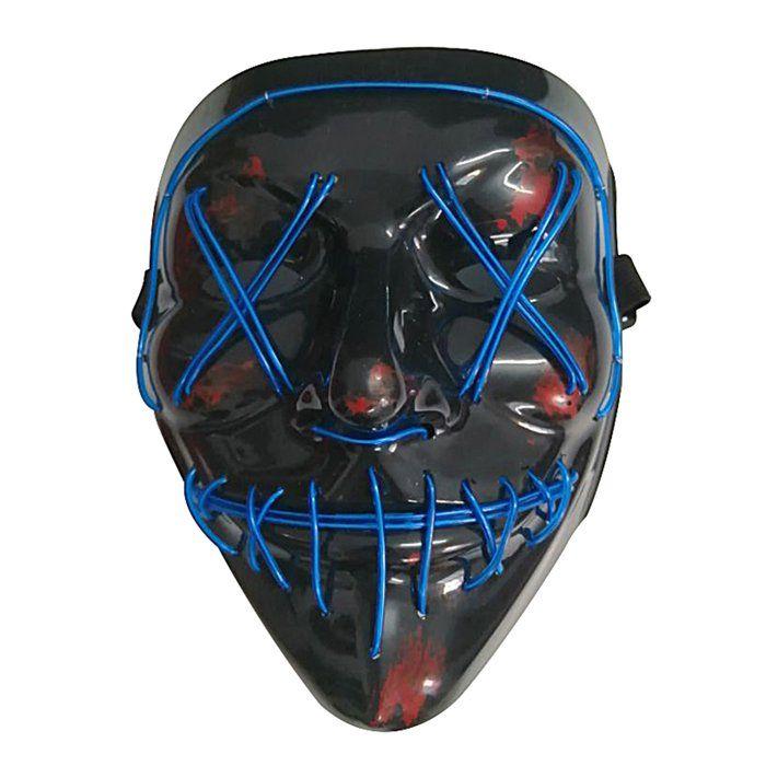 Accessoire - Masque led lumineux bleu adulte