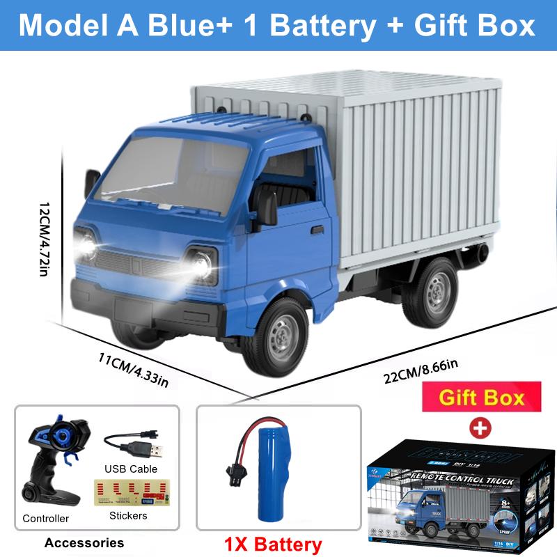 1:16 Remote Control Car Simulation Drift Climbing Rc Truck Led Small Cargo Vehicle Model Electric Toy For Kids Birthday Gifts
