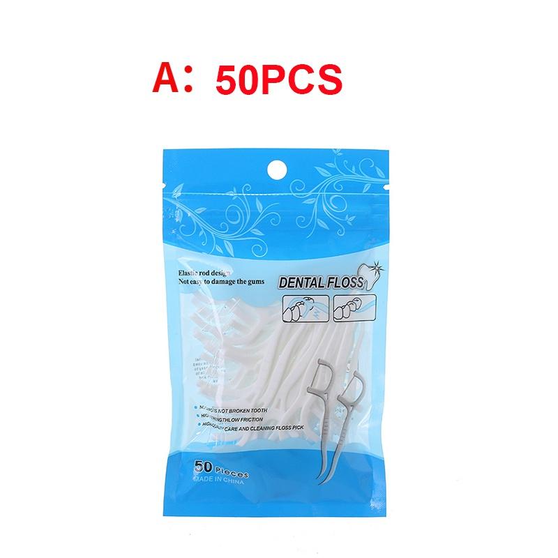 100 pz/50 pz Filo Interdentale Flosser Picks Stuzzicadenti Denti Bastone Pulizia Dei Denti Spazzolino Interdentale Filo Interdentale Pick Cura Dell'igiene Orale
