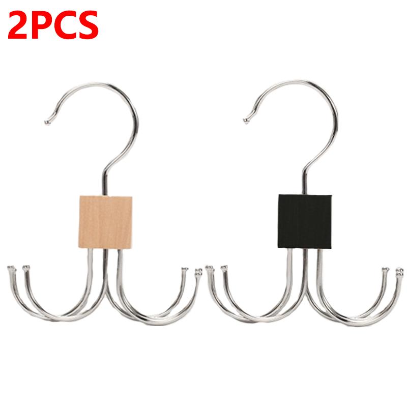 360° Rotating Tie Rack Storage Hanger Hook Multi-Claw Bag 6 Claws Hook Holder for Scarves Belt Ties Household Closet Accessories
