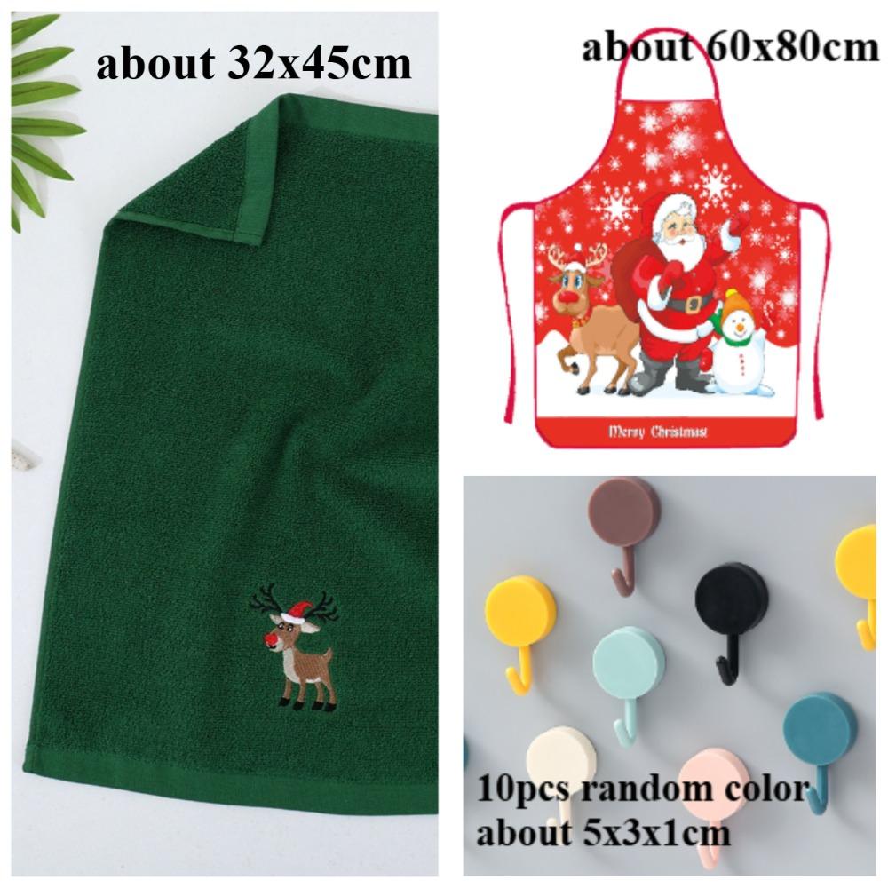 New Year Towel Classic Solid Xmas Tree/Snowman/Santa Claus Embroidery Bath Towel 45x32cm Christmas Hand Towels