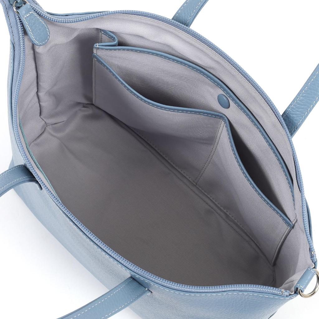 2way handbag with shoulder strap Blue Stitch 84901 [Kitamura] Y-1376 Women's Gray/White