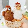 Cartoon Plush Chicken Keychain Rubber Egg-laying Animal Key Holder Hens Key Ring  Gift