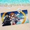 Japan Anime Sword Art Online Beach Towel Colorful Bath Towels for Girl Microfiber Quick Dry Sand Free Beach Yoga Spa Gym Pool