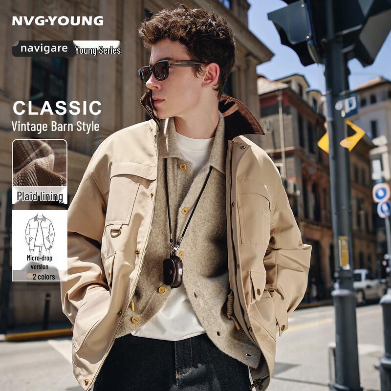 

NVG·YOUNG Men s Retro Barn Style Workwear Jacket L