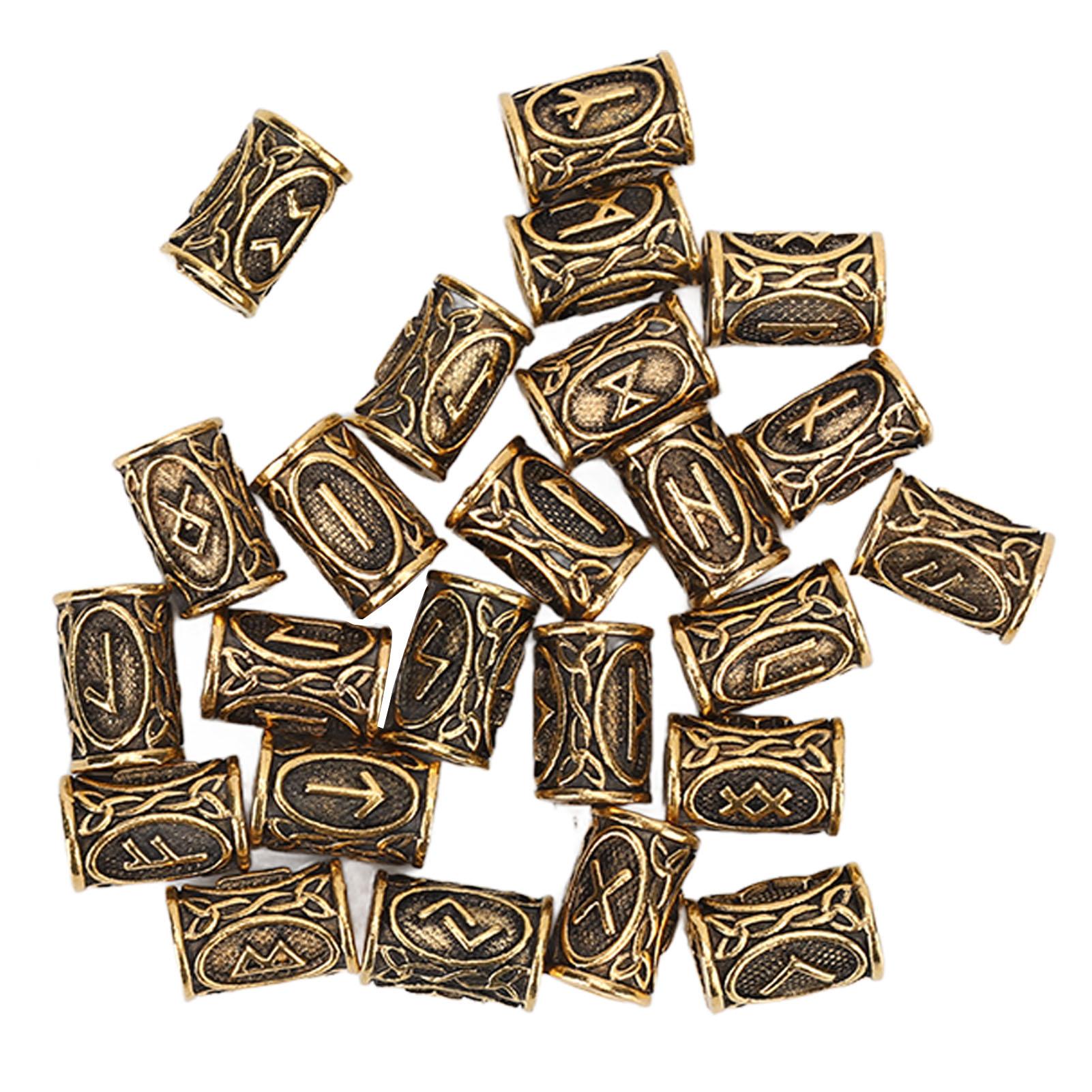 

24pcs Hair Beard Beads Alloy Unique Patterns Vintage Hair Braiding Beads Dreadlocks Accessories