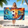 Soccer Theme Beach Towel Personalized Custom Name & Text Soft Quick Dry Beach Towel for Swimming Travel