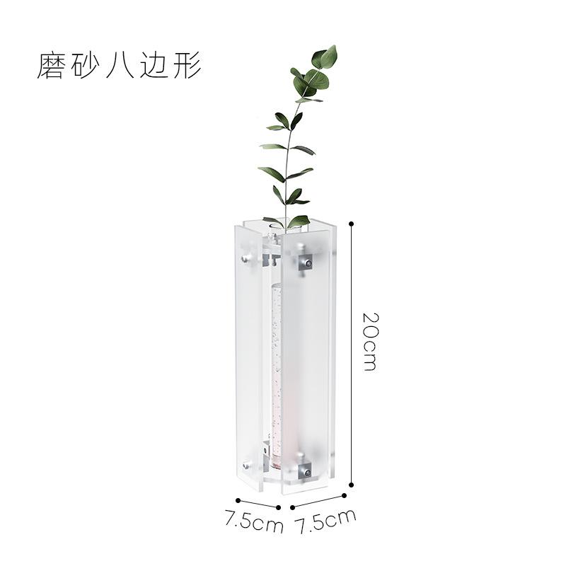 Transparent Glass Vase High End Illustration Living Room Dining Table Top Balcony Decoration Acrylic Hydroponic Rack