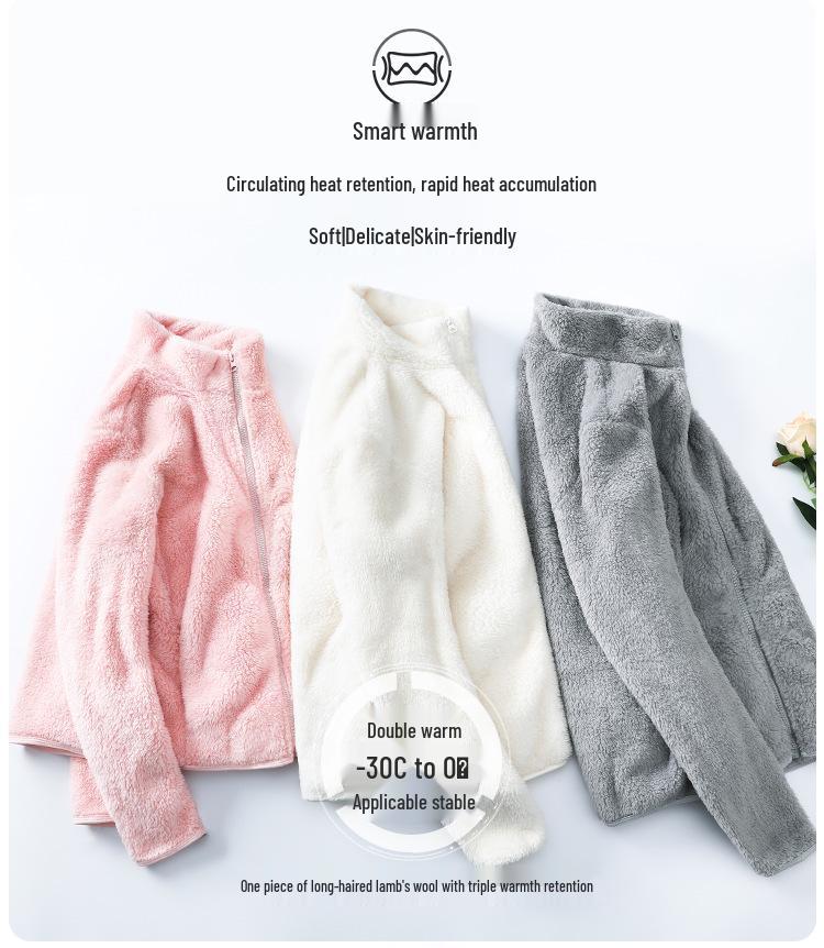 7-Color Double-Sided Coral Fleece High-Collar Hoodie for Women – Thickened for Autumn/Winter 2025