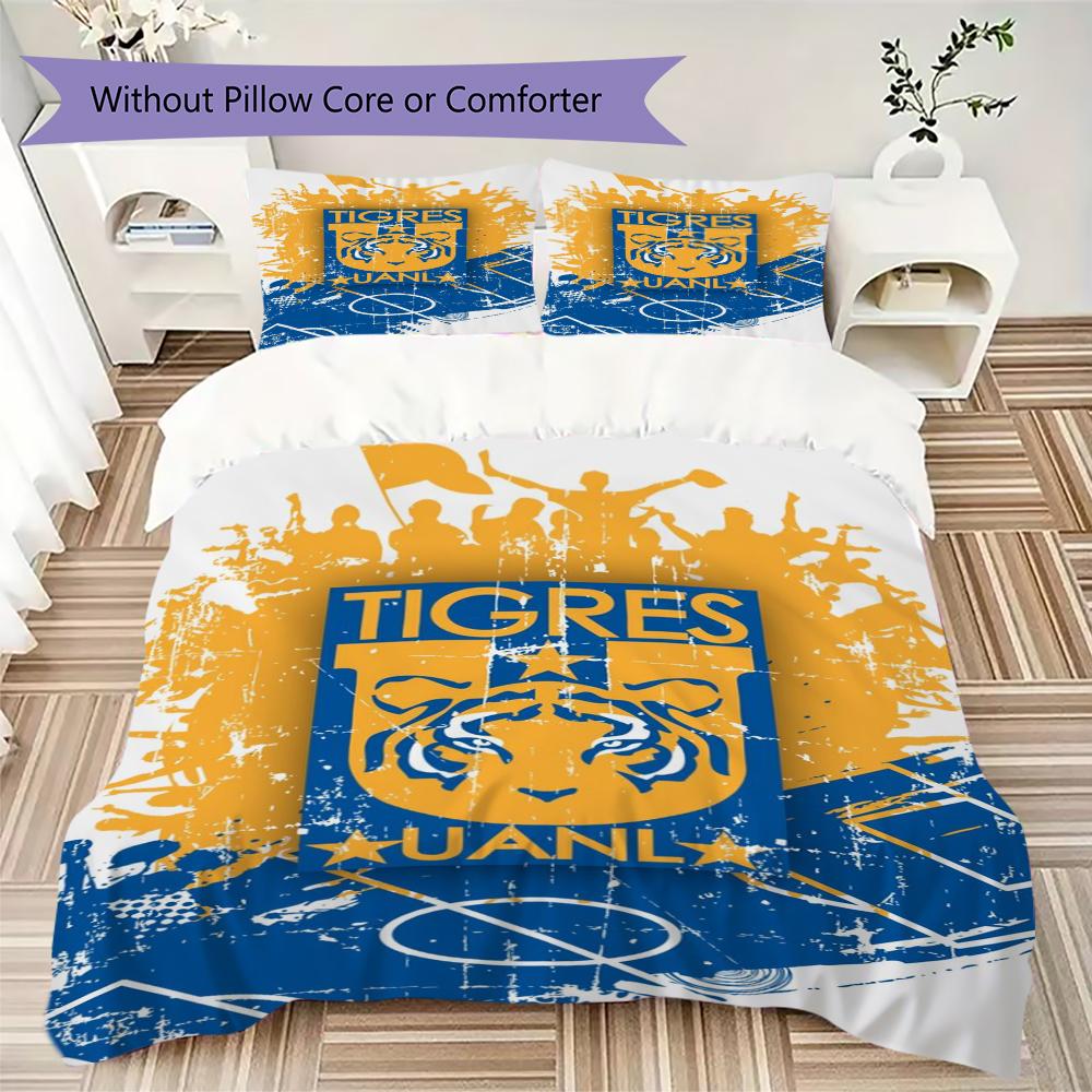 Tigres UANL Pattern Bedding uilt Set uilt Cover Pillowcase Home Decoration Birthday Gift (1 * duvet cover + 2 * pillowcase without core)219