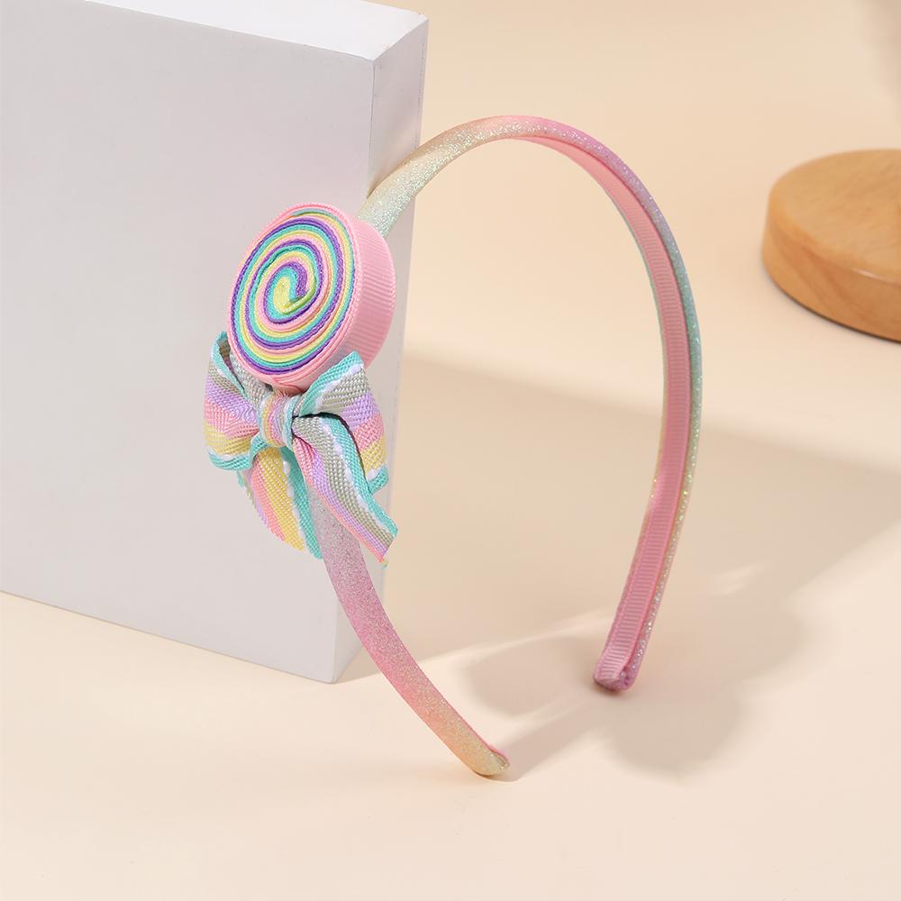 Trendy Lollipop Headband For Girls Kids Rainbow Sweet Cute Candy Sparkly Hairband Headbands Children School Hair Accessories