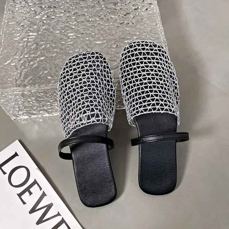 Fashion In Summer, Wear Round Toe, Straight Buckles, Casual and Comfortable, Women's Flats, Cut-out Mary Jane Single Shoes,fishnet Shoes