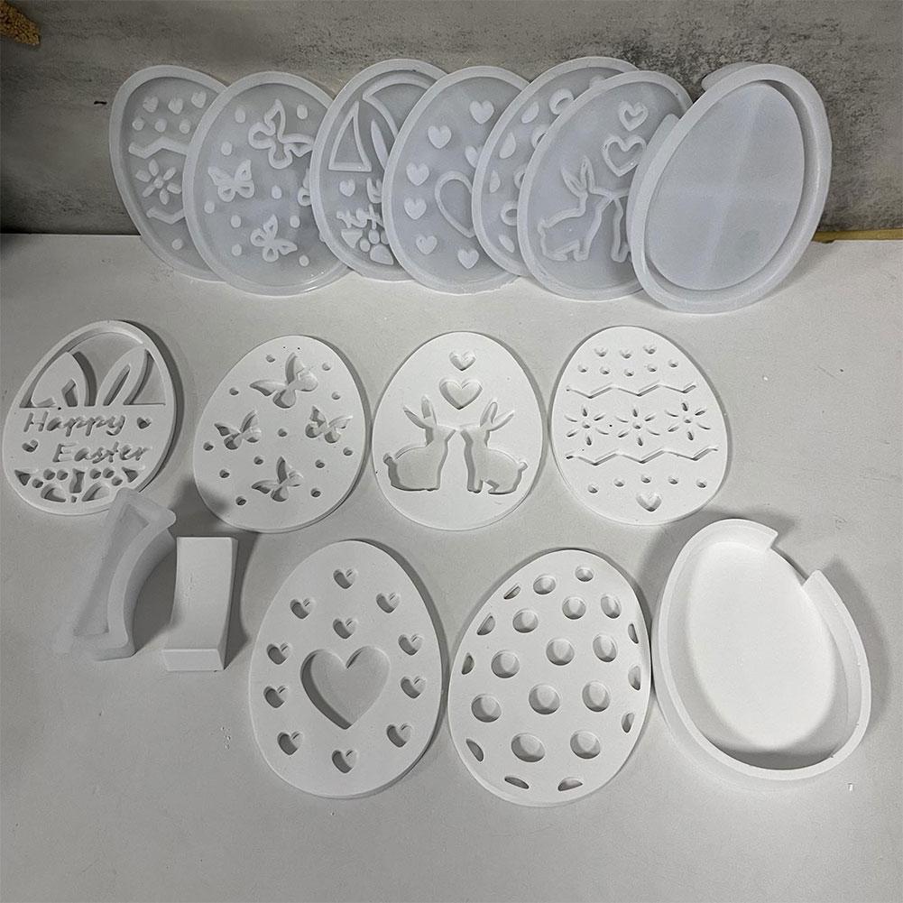 Hollow Easter Egg Rabbit Lamp Silicone Mold for Creative DIY Easter Decorations with Epoxy Resin Casting