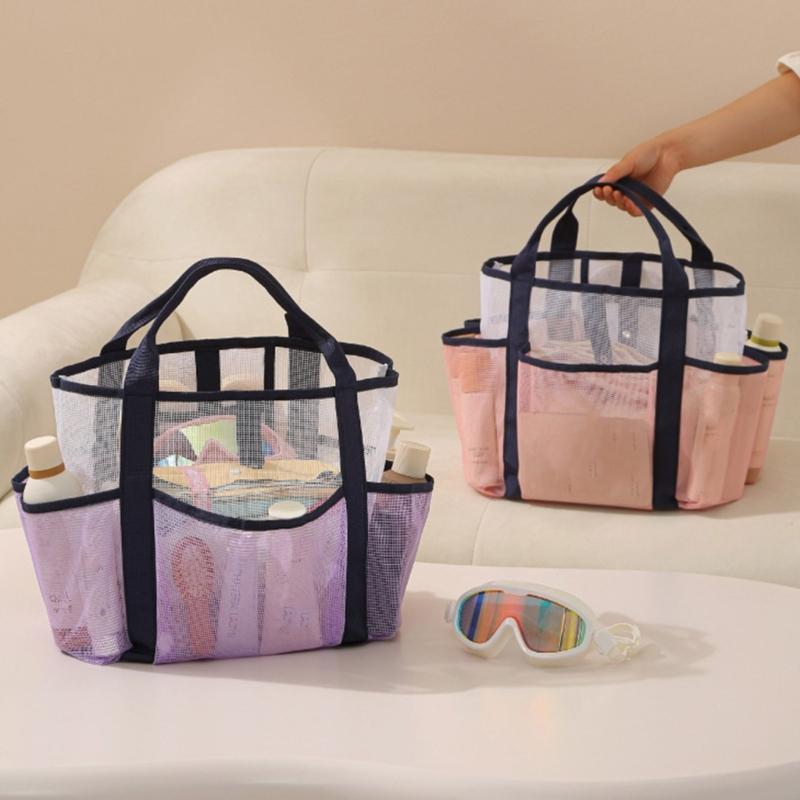 Toiletry Bag Shower Bag Swimming Bag Shower Caddy Bag Makeup Cosmetic Organizer Bag Double-Layers Beach Bag