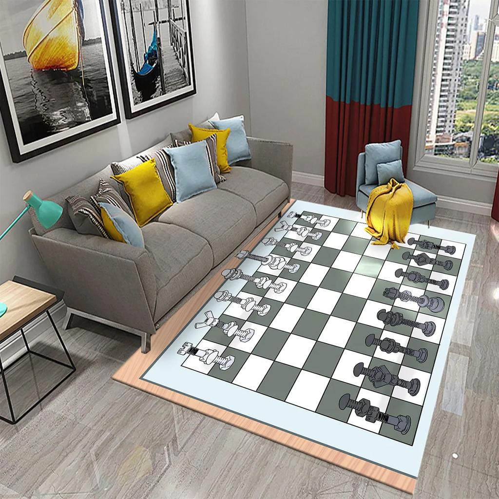 International Chess Flying Chess Carpet Kid Play Games Mat Child Carpet Area Rugs Bedroom Living Room Floor Mat Non Slip Rugs