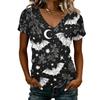 Women's V-Neck Halloween Print Blouse Lightweight Spring Summer Top