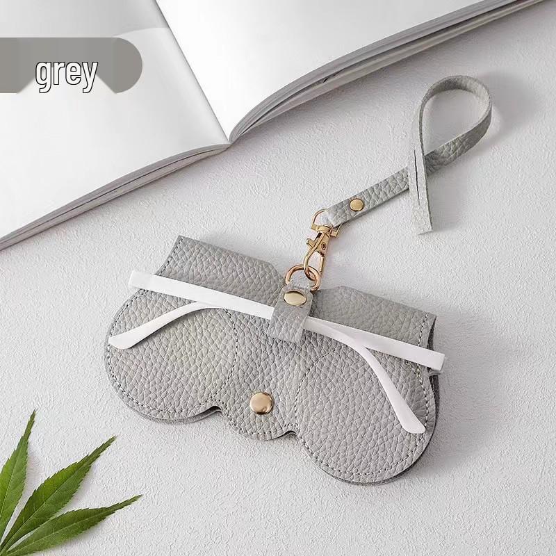 

Women s PU Sunglasses Case: Portable & Protective Eyeglass Sleeve with Cute Clip 17*8CM сірий колір