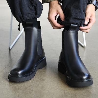 Chelsea Boots Herr Höga Casual Brittiska Rökstövlar Vinterfleece Martin Stövlar Herrstövlar