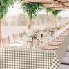 Hallswl 3pcs Khkai Gingham Tablecloth,Brown Beige Checkered Tablecloths Buffalo Plaid Disposable Plastic Table Covers for Birthday Baby Shower Bridal