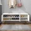 White Light Luxury Shoe Cabinets Minimalist Metal Shoe Rack Sitting Shoe Changing Stool Shoes Organizer Space Saving Furniture