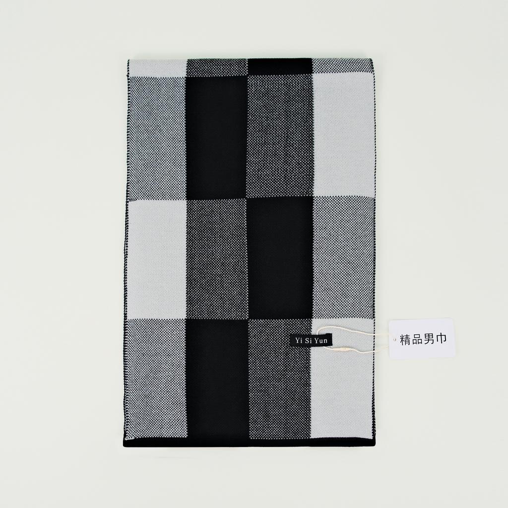 Men's Classic Winter Scarf Cashmere Feel Winter Scarves Long Formal Soft Scarf for Men Casual Scarves Luxuriously Plaid Scarf