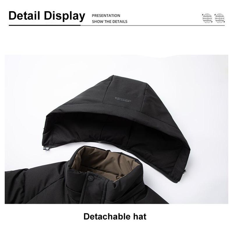 Warm Windproof Jacket Men 2025 Winter New Fashion Comfortable Thickened Outdoor Hooded Overcoat Male Casual Clothes
