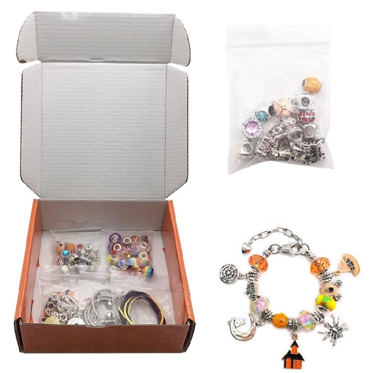 Horror Charm Bracelet DIY Halloween Link Chain Pumpkin Black Cat Bracelets