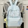 Nylon Girl Backpack With Star Print And Moon Pendant For Casual Travel
