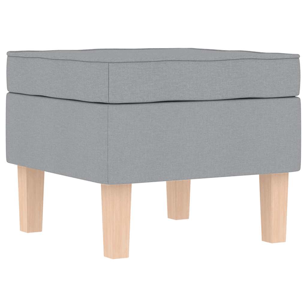 Rocking Chair with Footstool Light Grey Fabric