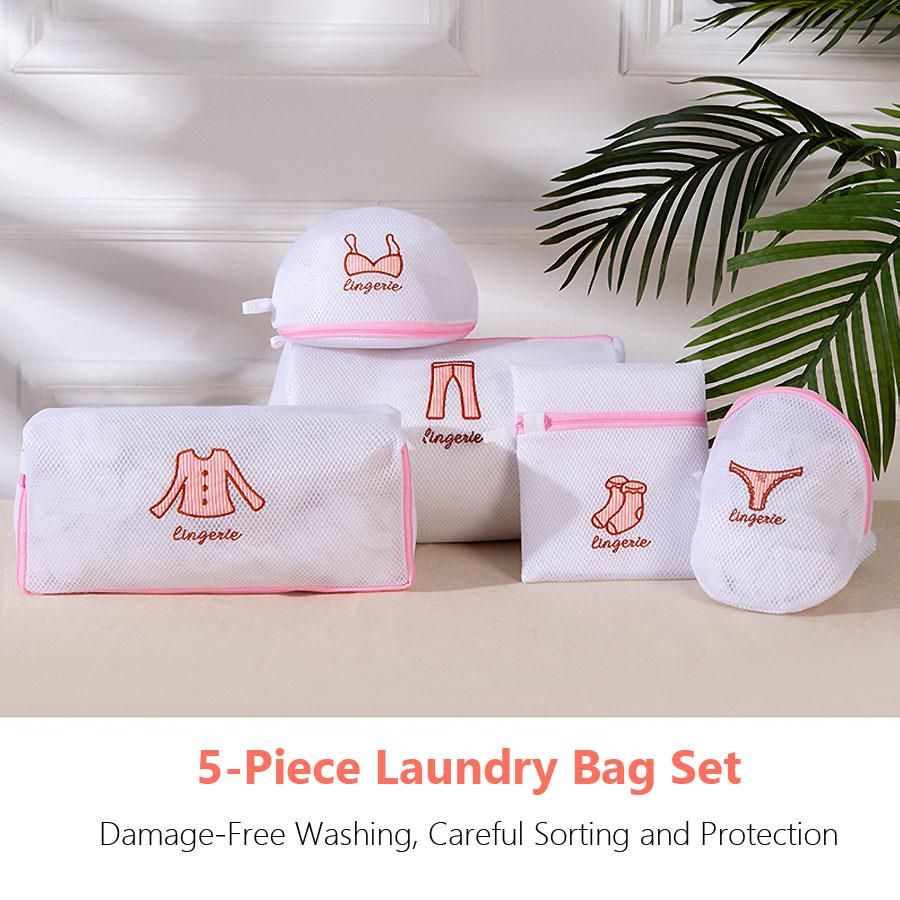 5 ks Odolná velká sada pracích sáčků Síťovaný organizér, Síťka pro skladování podprsenek, ponožek, spodního prádla, oblečení