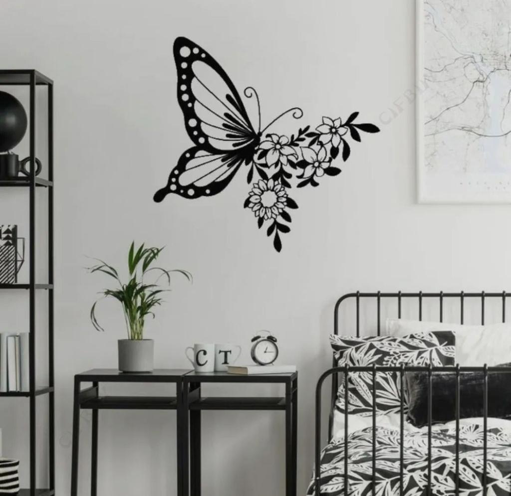 Iron Wall Art Butterfly Home Decor Interior Metal Sculpture