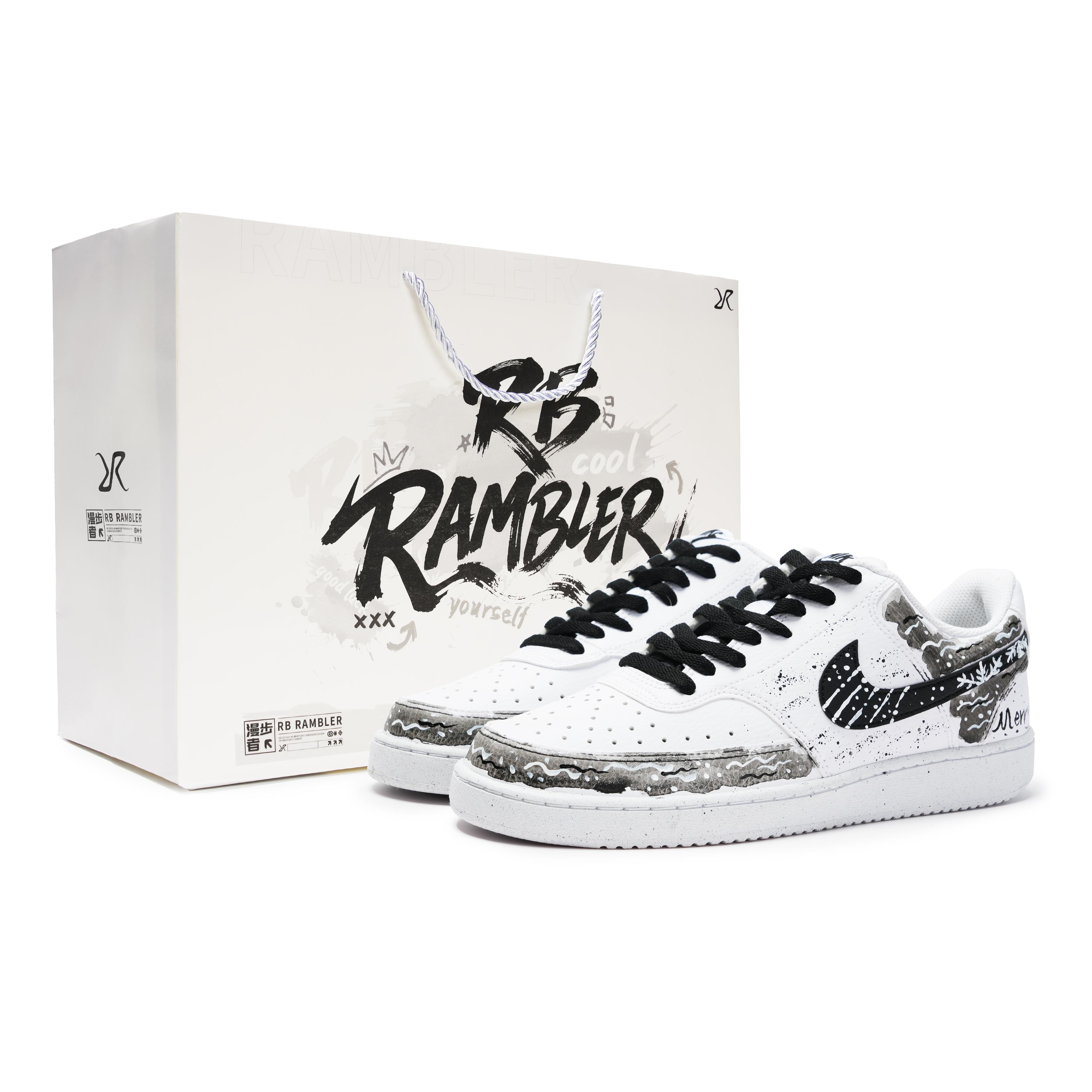 

Nike Court Vision 1 Abrasion Resistant Low top Skateboard Shoes Unisex Black White DH2987-101(Team277-) 36