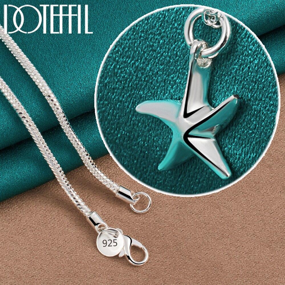 Satın alın 925 Sterling Silver Starfish Pendant Necklace 18 -30 Inch ...