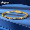 A 3mm European and American Gold White Gold Color Bracelet Copper Inlaid Zircon Tennis Ball, European and American Fashion