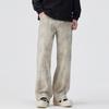 Spring American high street wide-leg dirty pants men's trendy brand loose straight casual pants men's tooling trend